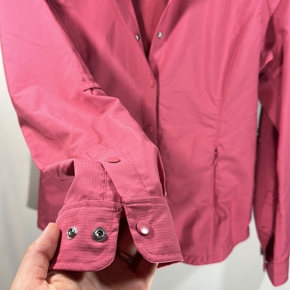 Duluth Trading Company Rain work Jacket Red/Pink Windbreaker button down shirt - Picture 2 of 7